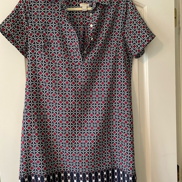 Collard patterned short sleeve dress - Picture 1 of 2